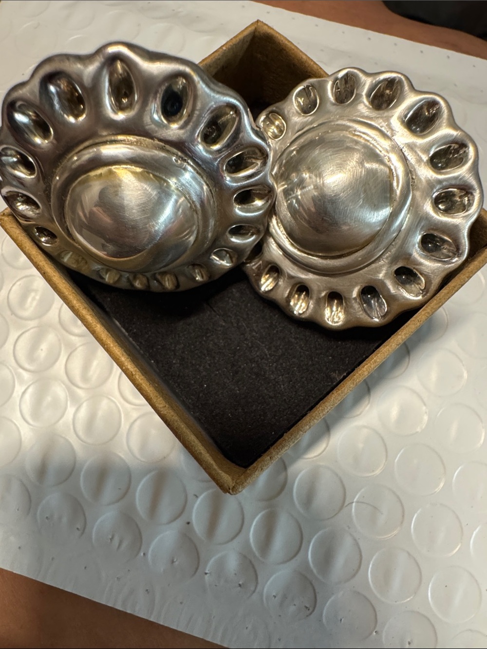 Sterling silver Floral Drop Earrings - Elegant Women’s Jewelry1980s made in